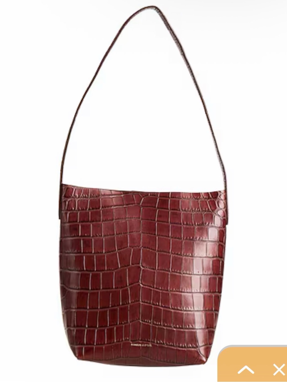 Mansur Gavriel Croc-Embossed Shoulder Bag